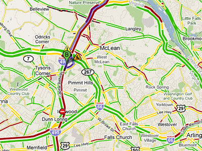 Crazy DC Outer loop traffic - click to enlarge (648 kb).